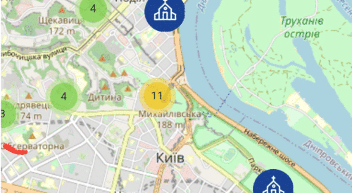 онлайн-карта церков