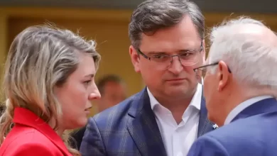 елані Жолі та Дмитро Кулеба на пресконференції в Києві