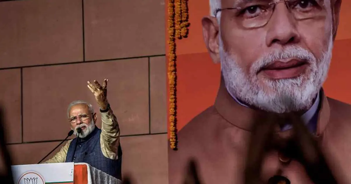 Нарендра Моді на зустрічі з прихильниками