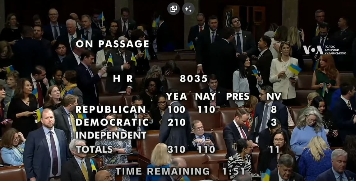 Конгрес США ухвалив законопроект про допомогу Україні на $60,8 млрд