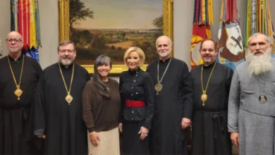 Глава УГКЦ Блаженніший Святослав під час зустрічі з Полою Уайт-Кейн у Білому домі