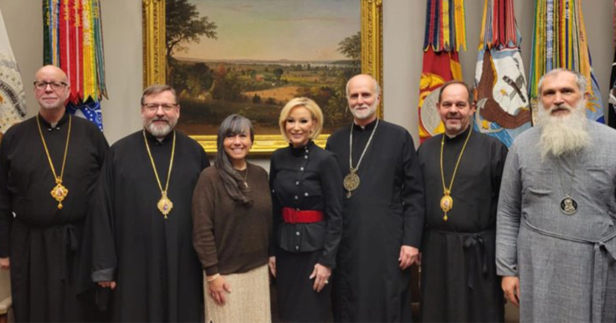 Глава УГКЦ Блаженніший Святослав під час зустрічі з Полою Уайт-Кейн у Білому домі