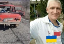 Наслідки удару дрона-камікадзе по цивільному авто в Марганецькій громаді
