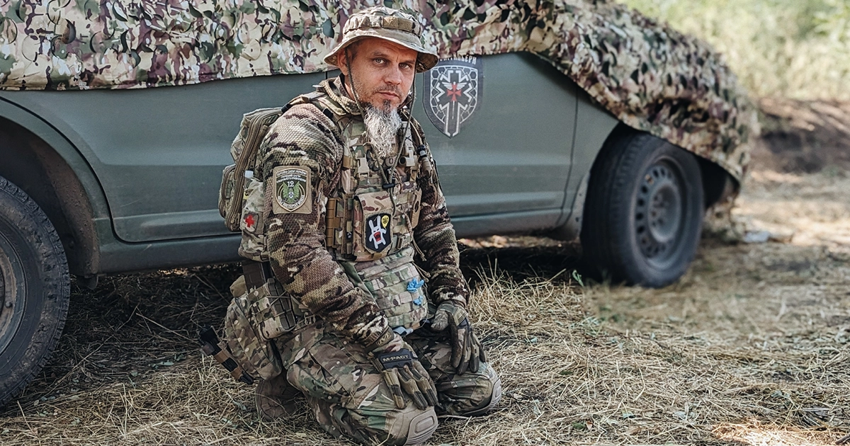 Український пастор Олег Магдич під час служби на фронті