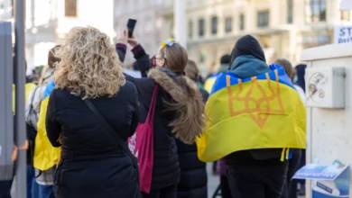 Українські біженці на кордоні з ЄС