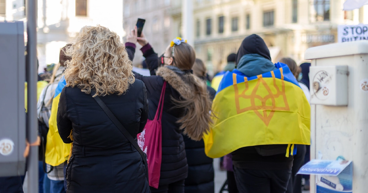 Українські біженці на кордоні з ЄС