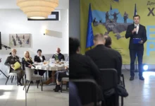 часники молитовного сніданку моляться за Україну в Обухові та Херсоні, квітень 2025