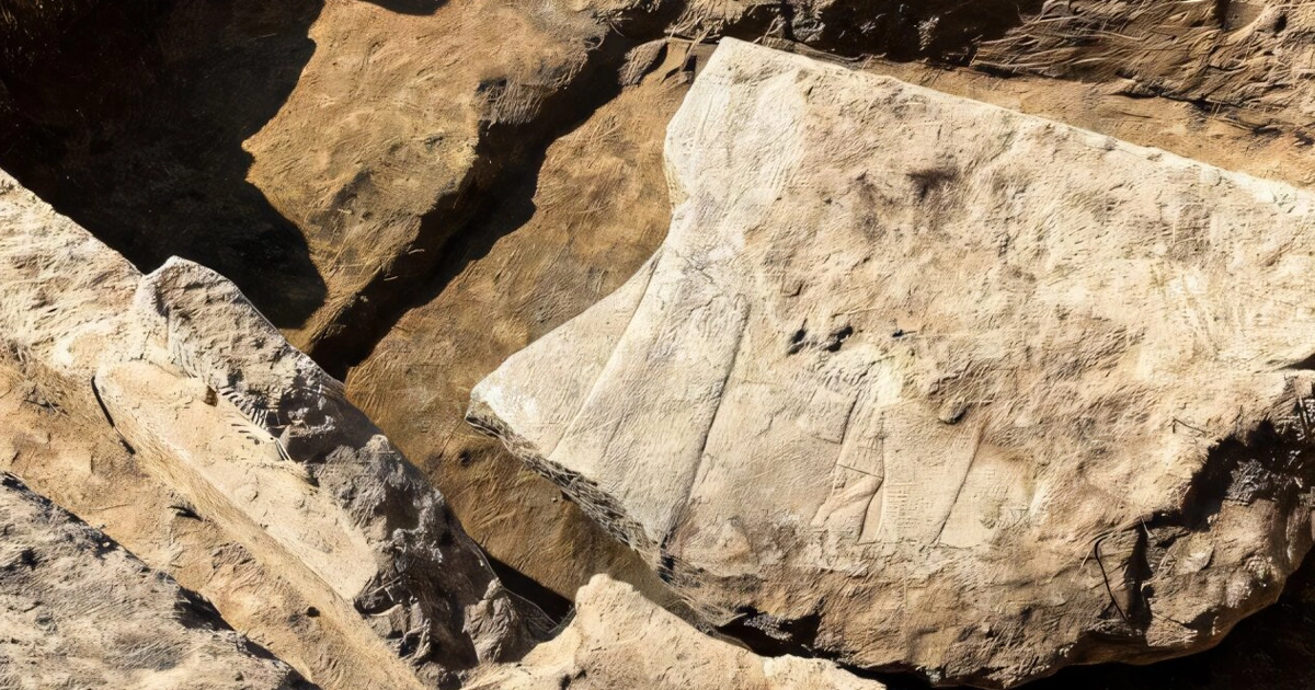 Археологічна знахідка — рельєф царя Ашурбаніпала у тронній залі Ніневії