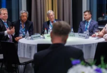 Уповноважений з прав людини Дмитро Лубінець виступає на конференції про воєнні злочини Росії