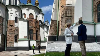Пошкодження Софійського собору в Києві після обстрілу 10 червня 2025 року
