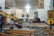 Руйнування після вибуху в католицькій церкві Святого Іллі в Дамаску