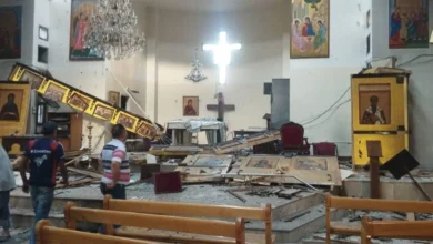 Руйнування після вибуху в католицькій церкві Святого Іллі в Дамаску